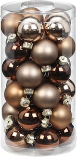 thumbnail of 30 Weihnachtskugeln 4cm Glas Christbaumkugeln Weihnachtsbaumkugeln klein braun