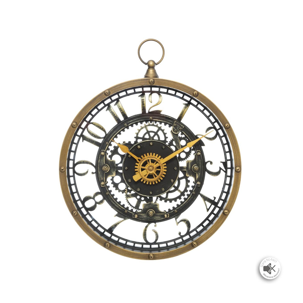 Atmosphera - Pêndulo mecânico decorativo em polipropileno, Ø26,5x5cm, na cor marrom.