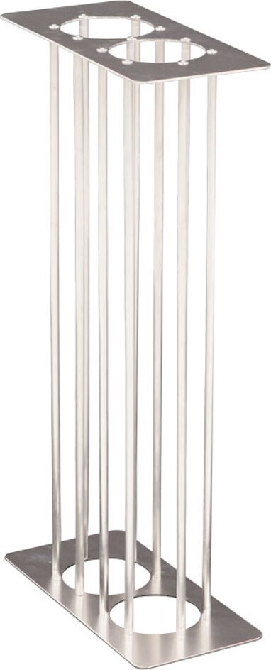 PROREGAL Halber Bechereinsatz für Abfallbehälter Haiti Mix | 55 Liter, HxBxT 54,1x13,5x27,9cm | 2 Einwurföffnungen | Silber