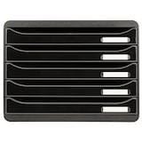 thumbnail of EXACOMPTA Cassettiera Big-Box Plus Horizon 308715D, 5 cassetti, box PS monoblocco in orizzontale, (PxlxAlt) 27x35,5x27,1 cm, gamma Glossy nero/nero