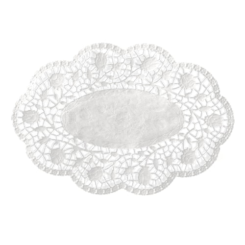 PAPSTAR 500 Mokkadeckchen oval 18 cm x 13 cm weiss