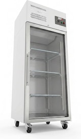 thumbnail of Romux® Kühlschrank mit 1 Türen Glastüren 74 cm mit Umluftkühlung | Gastro Kühlschrank aus Edelstahl mit 650 L Kapazität - 3 Einlegeböden und 270 W