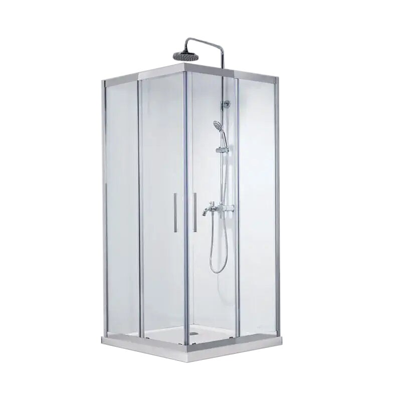 Box Doccia Doppia Scorrevole 8mm Anticalcare Acciaio Inox H190 - 79x119