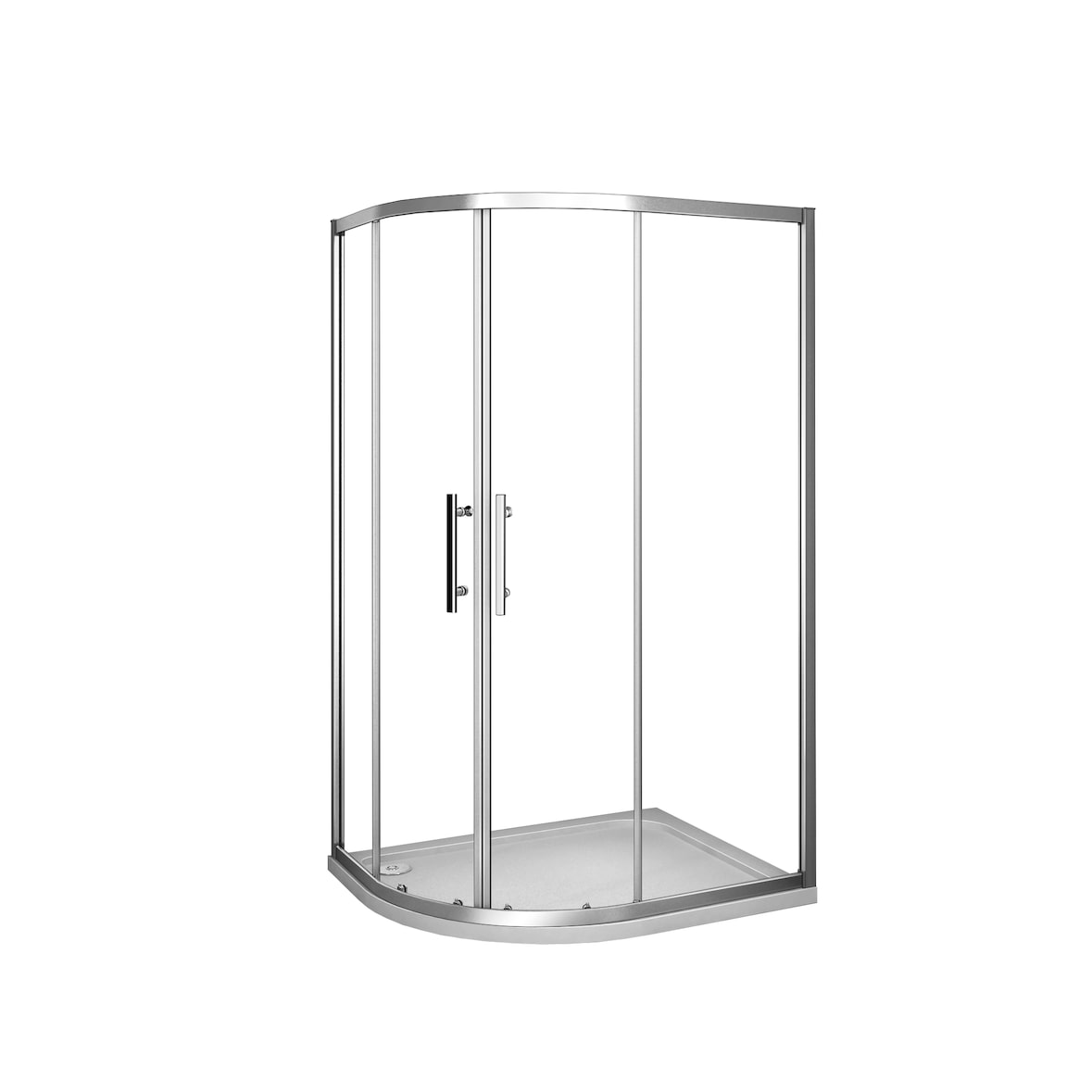 AICA Mampara de ducha curva semicircular corredera,cromado,vidrio antical 6mm 800x800x1850mm