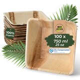 thumbnail of BIOZOYG 100 Stück quadratische Einwegschalen Palmblattschalen 750ml für Partys, umweltfreundliches Biogeschirr, Einmalgeschirr, biologisch abbaubar