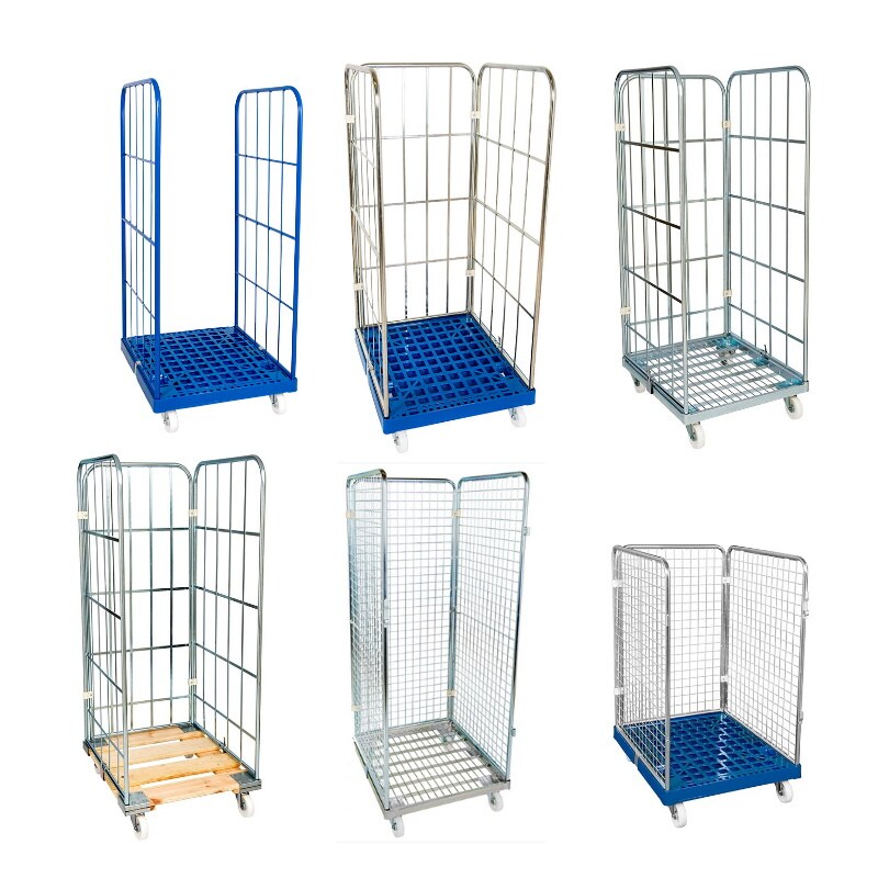 Rollbehälter nestbar ADB 1600 KU, 725 x 880 mm, 5-seitig, Dach KU, 1 Tür, Cr 3 EUR