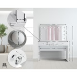 thumbnail of Schminktisch LILLE - Holz Weiß 120x50x144 cm | Schminktisch Beleuchtung Spiegel Kosmetiktisch Frisiertisch Stauraum
