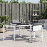thumbnail of vidaXL Tuinstoelen 4 st met kussens staal en textileen wit
