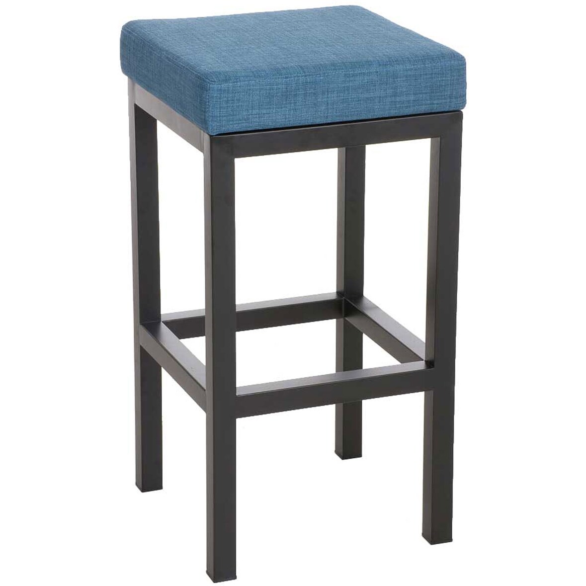 DELUKE® Barhocker KIEL - Blau, Stoff, Stahl, 85cm Höhe | Barhocker ohne Lehne Barstuhl Tresenhocker Tresenstuhl Kneipenhocker Kneipenstuhl