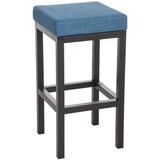 thumbnail of DELUKE® Barhocker KIEL - Blau, Stoff, Stahl, 85cm Höhe | Barhocker ohne Lehne Barstuhl Tresenhocker Tresenstuhl Kneipenhocker Kneipenstuhl