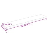 thumbnail of vidaXL Wandregal 100x20x2 cm Massivholz Eiche Unbehandelt