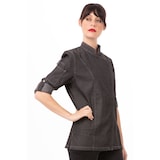 thumbnail of Chef Works® Damenkochjacke GRAMERCY LIGHT & 100% Baumwolle, Urban, Reißverschluss, Denimblack, Größe  M