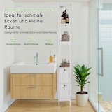 thumbnail of Badezimmerschrank Hochschrank 20x30x160 cm mit 2 Schubladen und 3 offenen Ablagen, schmaler Stauraumschrank für Bad und Haushalt, Weiß