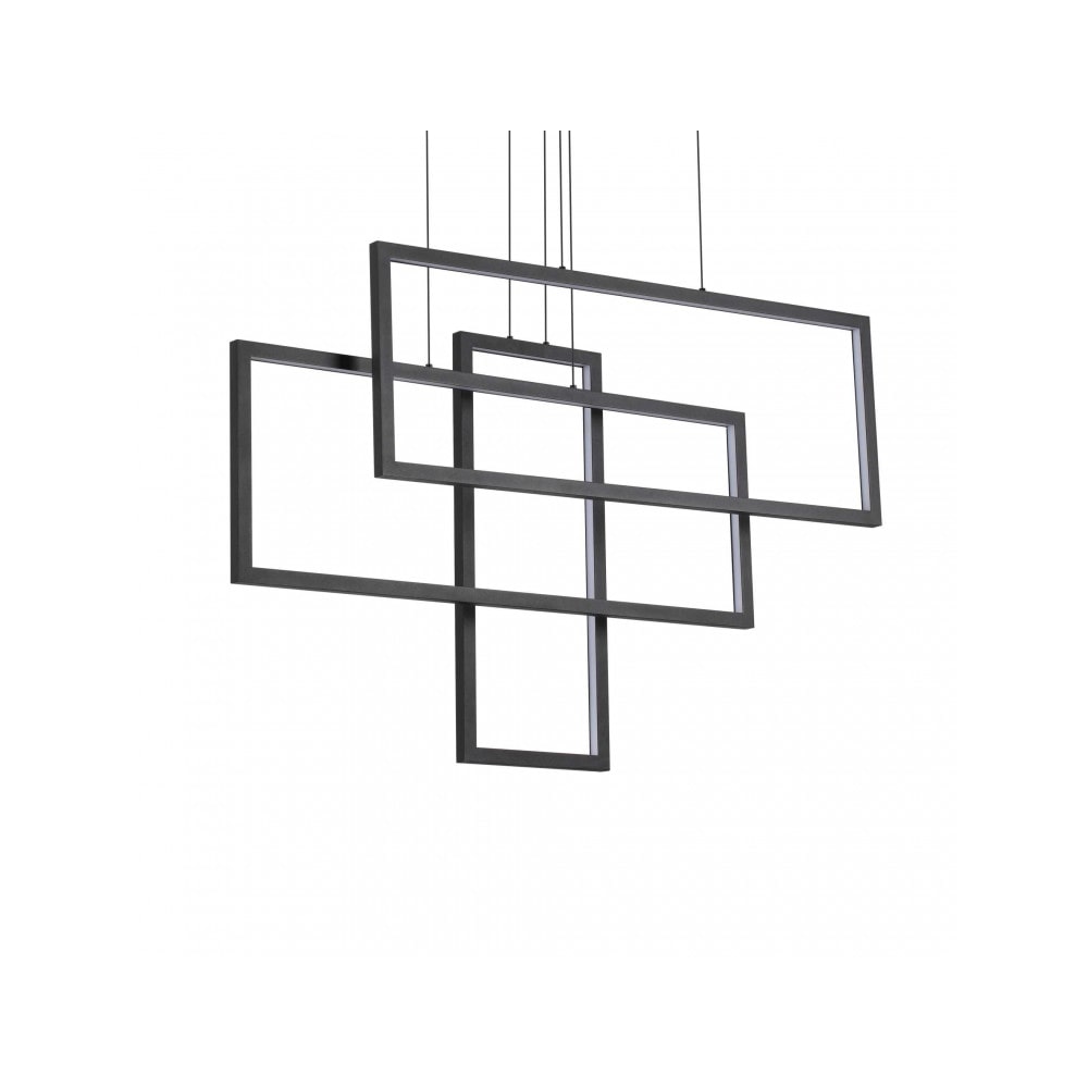 Frame sp, lámpara colgante rectangular blanca con luz LED, Ideal Lux