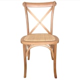 thumbnail of Silla Crossback de madera de haya natural con asiento de ratán