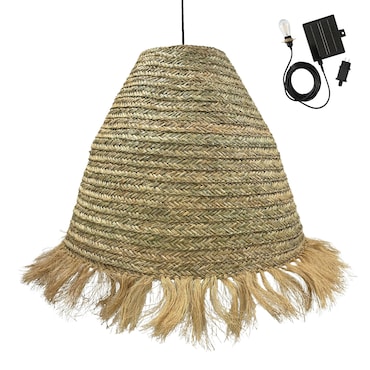 Lumisky Lámpara colgante solar ANAFI BIG, 100 cm de diámetro, 5 m de longitud Hierbas marinas Beige