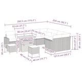 thumbnail of vidaXL 12-teiliges Garten-Sofaset mit Kissen in Beige aus Poly-Rattan und Akazie.