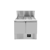 thumbnail of Mesa refrigerada para preparación de ensalada, 2 puertas, tapa abatible, acero inoxidable, 85x90x70 cm, GN1/1, 240 L, EASYLINE 10017 Vaiotec