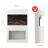thumbnail of KAMINIO Elektrokamin Henri - Elektrischer Kaminofen mit Heizung, 3D-Flammeneffekt, Holzfach, Fernbedienung - Weiß