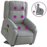 thumbnail of vidaXL Massagesessel mit Aufstehhilfe Hellgrau Stoff