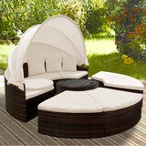 thumbnail of CASARIA® Polyrattan Sonneninsel Gartenliege Sitzgruppe Ø 185 cm Braun