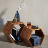 thumbnail of Beistelltisch 2er Set Sheesham Massivholz Design Wohnzimmertisch, Couchtisch-Set massiv, Designer Satztisch Wohnzimmer, Kleiner Sofatisch Holz,