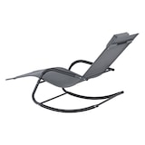 thumbnail of Helloshop26 - Espreguiçadeira com cadeira de balanço aço e tecido 147 x 63 x 89 cm cinza escuro 03_0006403