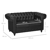 thumbnail of HOMCOM Moderno Divano Due Posti Chesterfield in Ecopelle Marrone Scuro