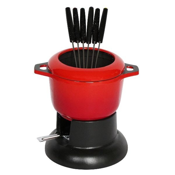 INVICTA Fondue-Service Standard Rubin Rot Gusseisen