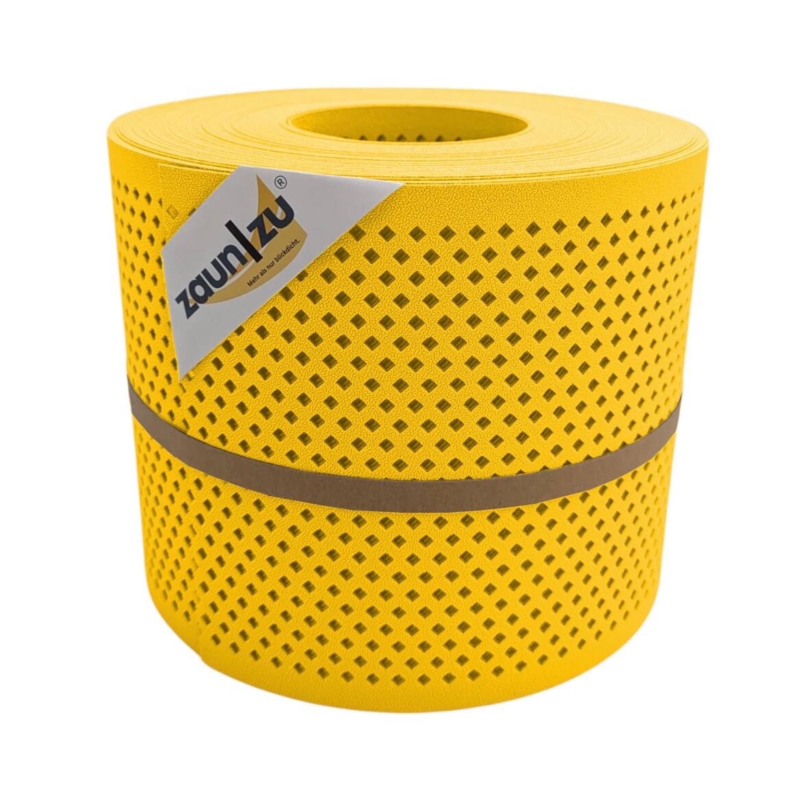 zaun|zu® Sichtschutzstreifen Premium Gelocht Diamant-Muster für Doppelstabmatten Gelb 26m