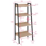 thumbnail of tectake Estantería - 57,5 x 34 x 138 cm, madera industrial clara, roble Sonoma - 404703