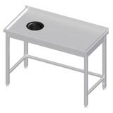 thumbnail of Stalgast Edelstahl Arbeitstisch ohne Grundboden, 1900x700x850 mm, mit Abfallloch links, mit Aufkantung, verschweißt