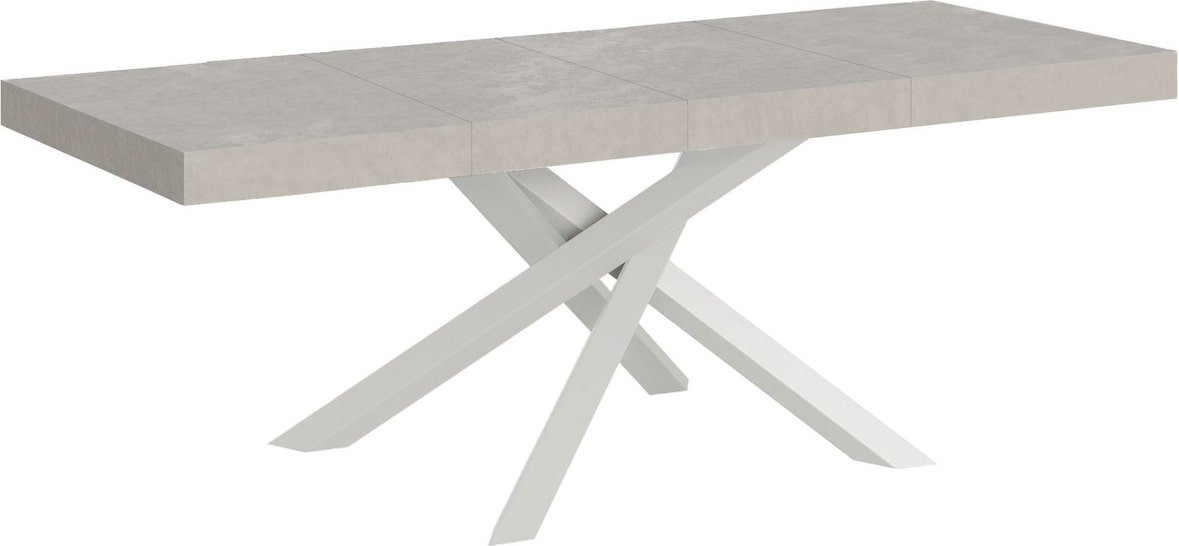 Ausziehtisch 180/440x90 cm Volantis Premium Kaschmir weiße Beine