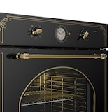 thumbnail of Victoria Einbaubackofen Retro-Design 9 Funktionen 50-250°C schwarz Schwarz