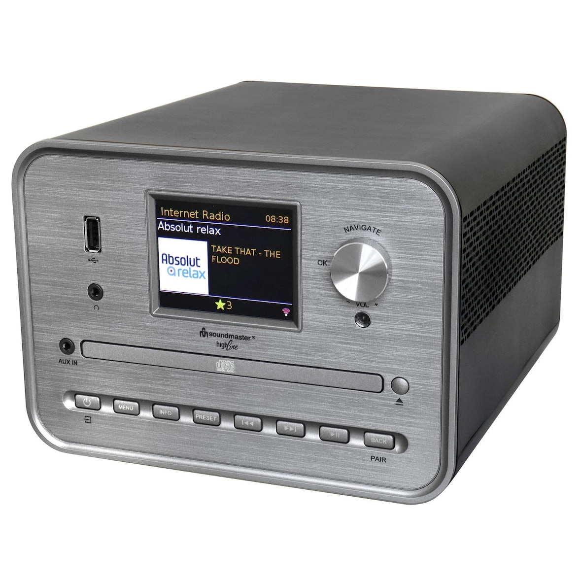 Soundmaster HighLine ICD1050SW Internetradio Kompaktanlage CD-Player Stereo WLAN 2,4/5 GHz DAB+ Bluetooth USB MP3 APP Farbdisplay Wecker