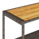 thumbnail of vidaXL Keukentrolley 3-laags poly rattan en massief acaciahout grijs