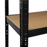 thumbnail of Pacote 2 Prateleiras Modulares Pretas com 5 Prateleiras Ajustáveis 180x90x40cm 875Kg 7house