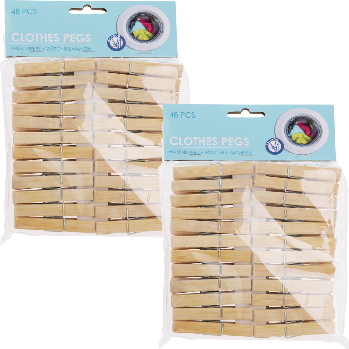 Wäscheklammer Holzklammer Clips Wäsche Holz Set mit 96 Stück Bambus