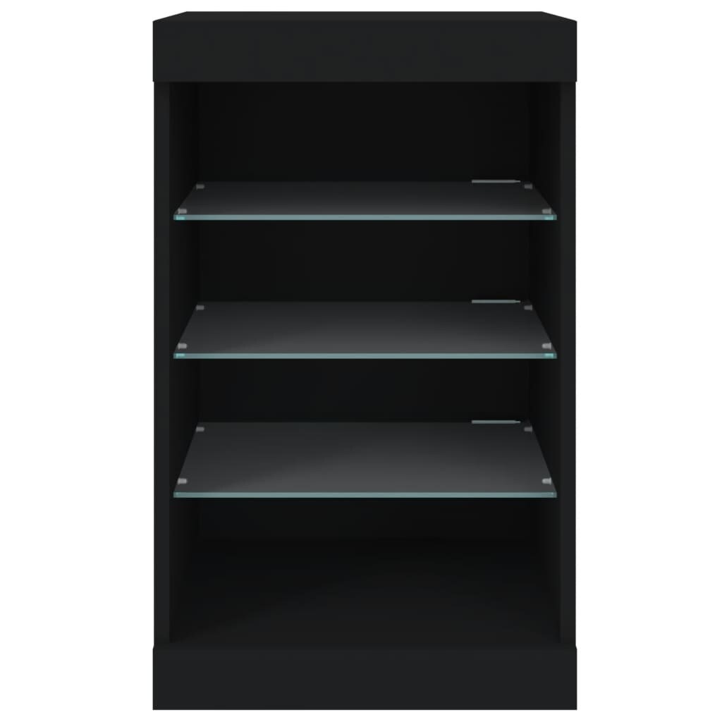 vidaXL Sideboard mit LED-Leuchten Schwarz 41x37x67 cm