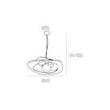 thumbnail of Lampadario a sospensione moderno 1 luce sabbia Warped d.50 cm - Attacco E27 - Design geometrico