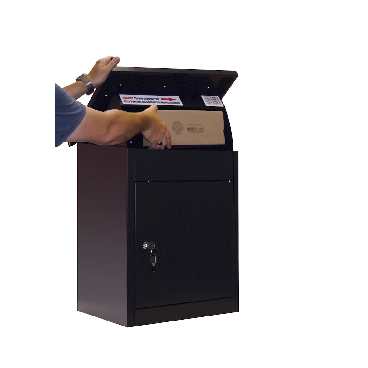 Phoenix Paket Box PB0581BK in Schwarz mit Schlüsselschloss