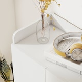 thumbnail of HOMCOM Sapateira Armário Multiuso com 2 Portas Prateleiras Interiores e 4 Prateleiras Exteriores com Altura Ajustável 83x30x90 cm Branco