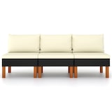 thumbnail of vidaXL Mittelsofas 3 Stk. Poly Rattan und Eukalyptus Massivholz