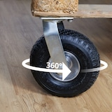 thumbnail of Relaxdays Lenkrolle, luftbereift, 3.00-4, Schwerlast-Transportrolle, Platte zum Anschrauben, bis 120 kg, schwarz/silber