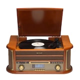 thumbnail of Platine vinyles Denver MRD-51. Radio Dab/FM, CD, Cassette, REC. Haut-parleurs 5W, Design rétro. Boîtier en Bois.