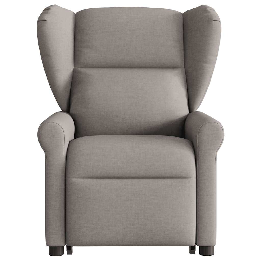 vidaXL Elektrischer Massagesessel mit Aufstehhilfe Taupe Stoff