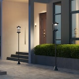 thumbnail of Outsunny 2 farolas solares exterior luces solares exterior con panel solar encendido automático y marco de acero inoxidable impermeable IP44 negro