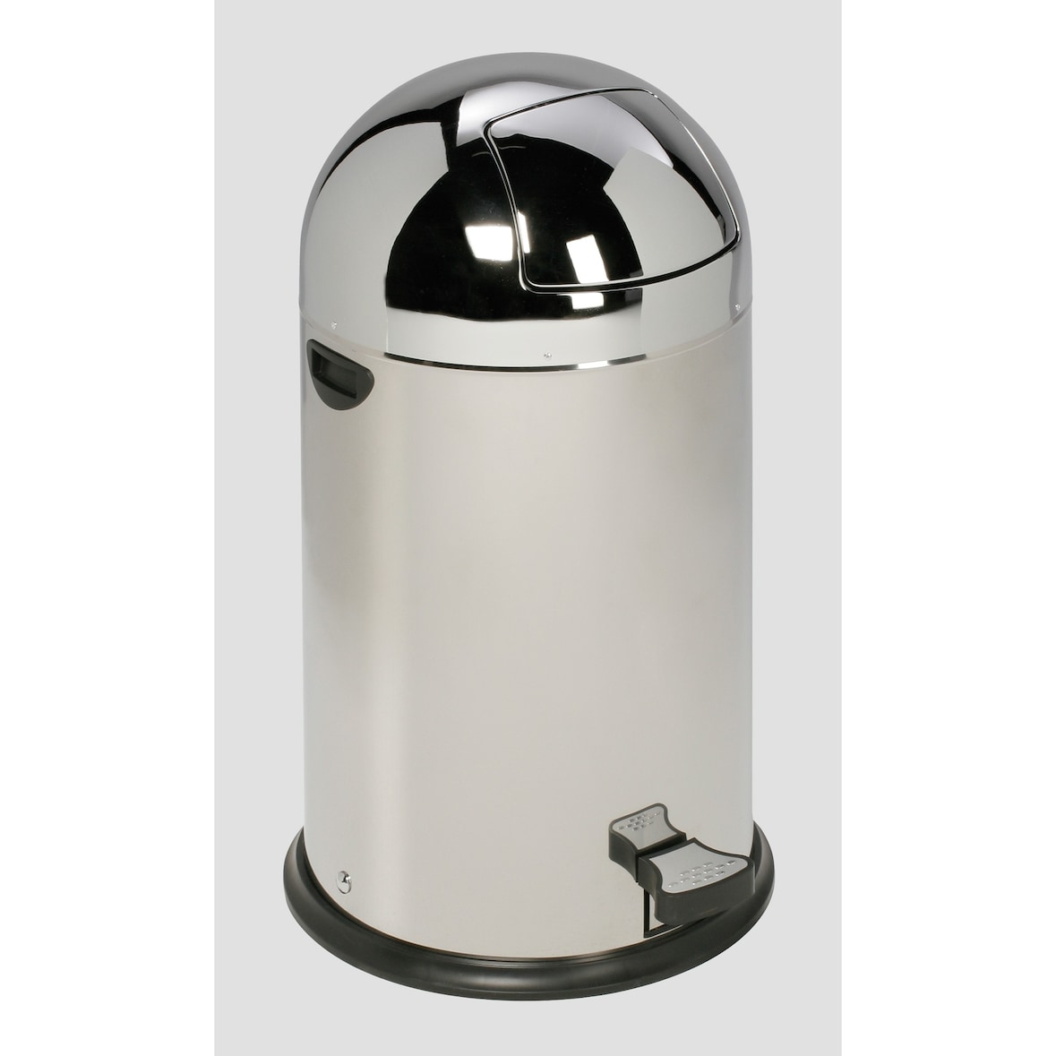 PROREGAL Klassischer Abfallsammler mit Fußpedal | 40 Liter, HxBxT 73x46,5x46,5cm | Edelstahl | Silber | Mülleimer Abfalleimer