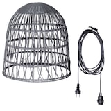 thumbnail of Lampenschirm BELL Rattanstil outdoor mit E27 Fassung H: 50cm grau für Außen