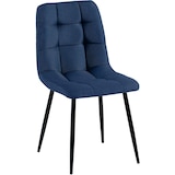 thumbnail of Cadeira de jantar Antibes em tecido azul